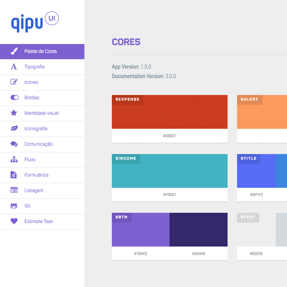 Plataforma UI Kit de estilos e componentes do app