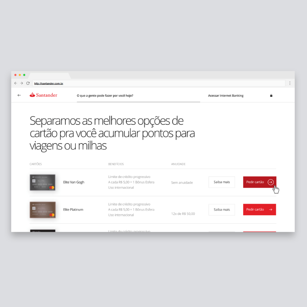 Novo brand site institucional do Santander Brasil